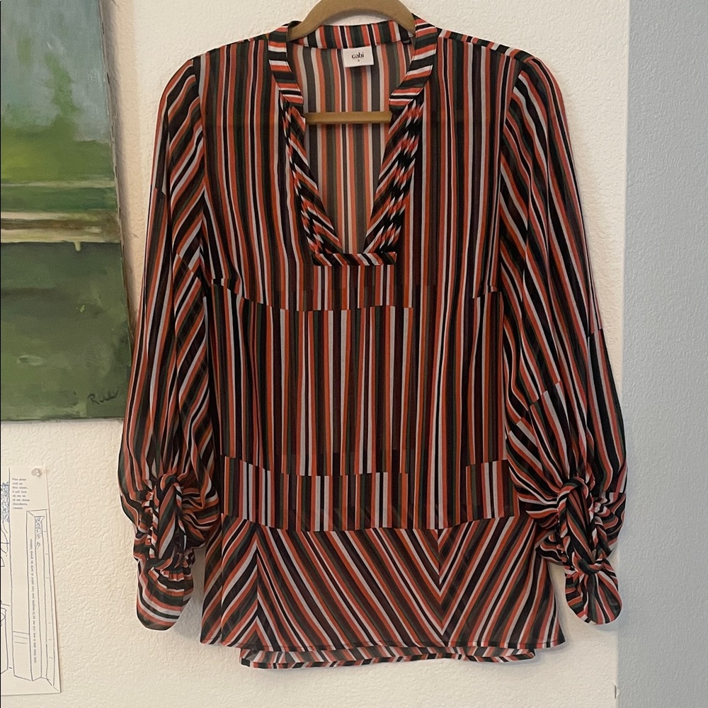 CAbi Multicolor Striped Blouse